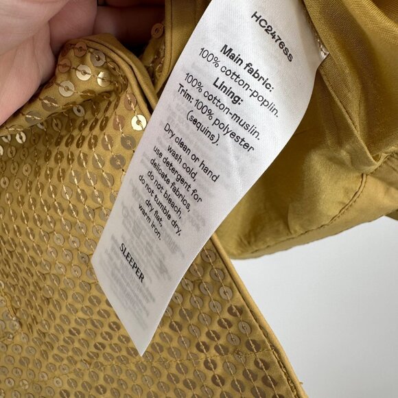 Sleeper Supernova Gold Sequined Button Front Shirt size M Medium Oversized - Picture 7 of 8